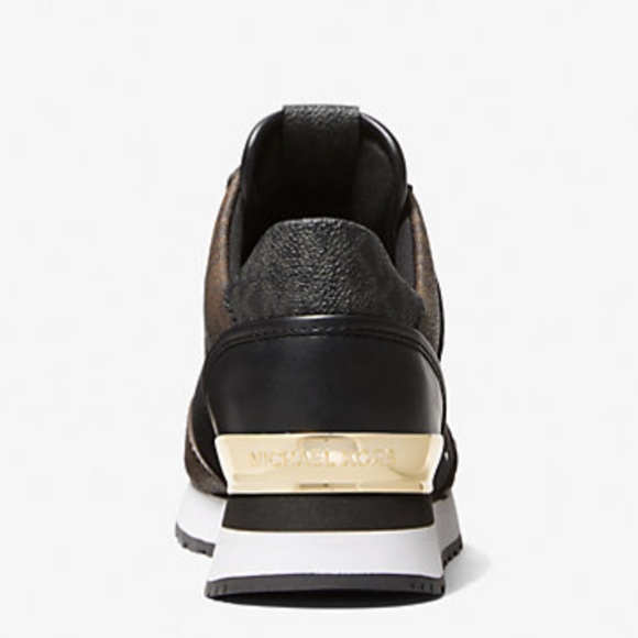 New Michael Kors Brown/Black Maddy Logo Trainer - Picture 3 of 3